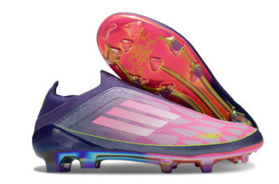 Adidas F50+ Elite Laceless FG Firm Ground Soccer Cleats - Pink/Yellow/Purple