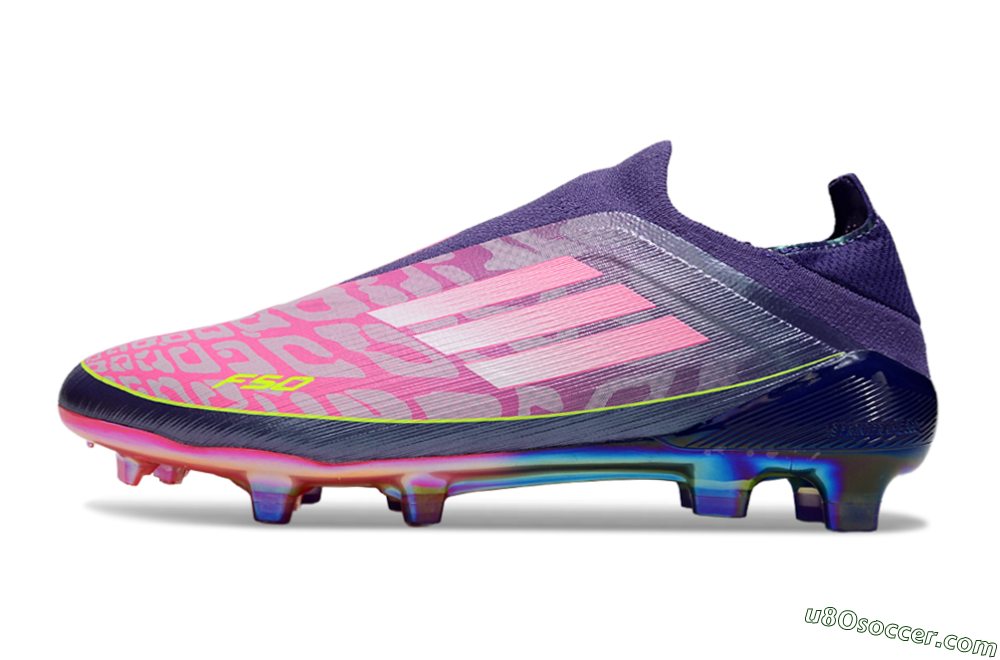 Adidas F50+ Elite Laceless FG Firm Ground Soccer Cleats - Pink/Yellow/Purple 2