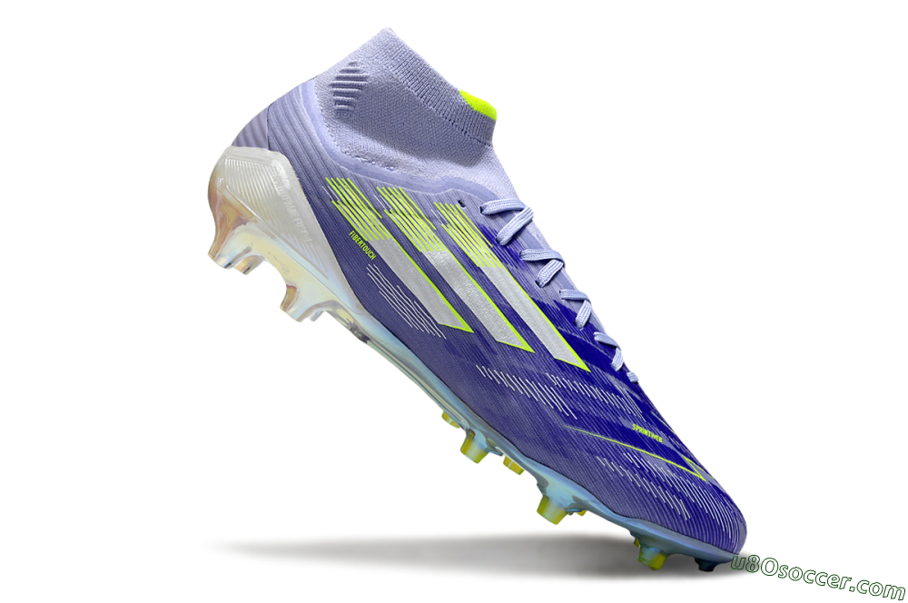 Adidas F50+ Elite Mid FG Firm Ground Soccer Cleats - Blue/Silver/Yellow 4
