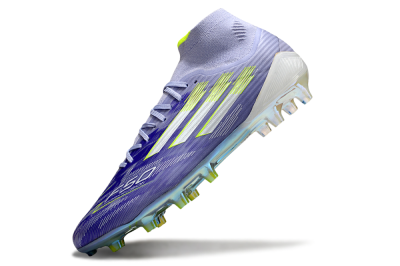Adidas F50+ Elite Mid FG Firm Ground Soccer Cleats - Blue/Silver/Yellow