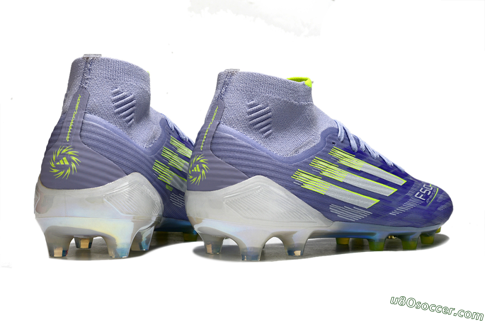 Adidas F50+ Elite Mid FG Firm Ground Soccer Cleats - Blue/Silver/Yellow 6