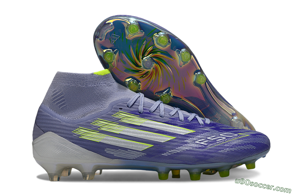 Adidas F50+ Elite Mid FG Firm Ground Soccer Cleats - Blue/Silver/Yellow 1