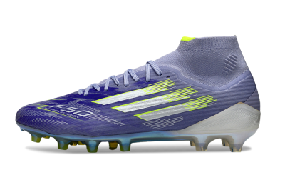 Adidas F50+ Elite Mid FG Firm Ground Soccer Cleats - Blue/Silver/Yellow