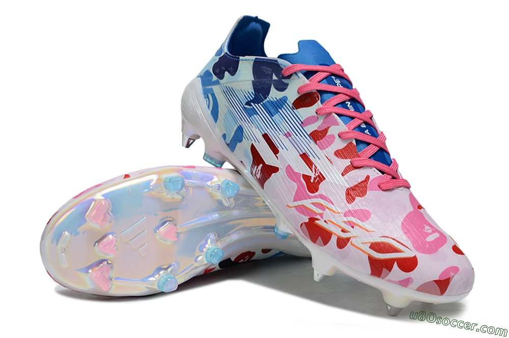Adidas F50+ Elite FG Firm Ground Soccer Cleats - Pink/White/Red/Blue 3