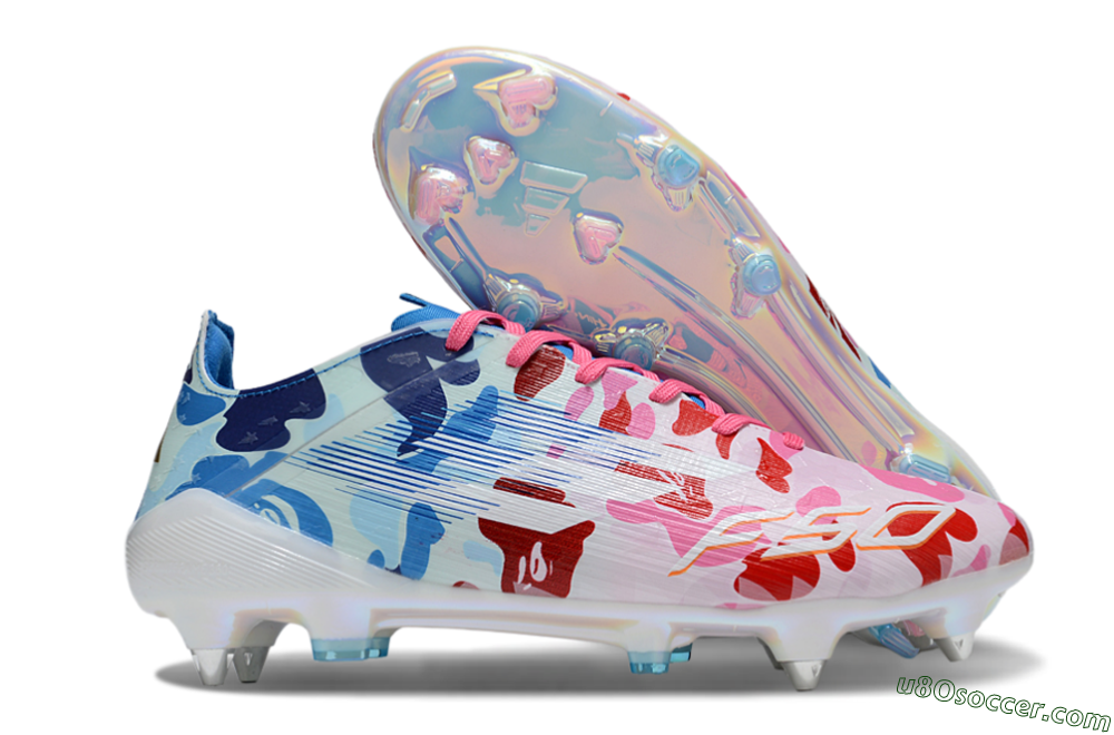 Adidas F50+ Elite FG Firm Ground Soccer Cleats - Pink/White/Red/Blue 1