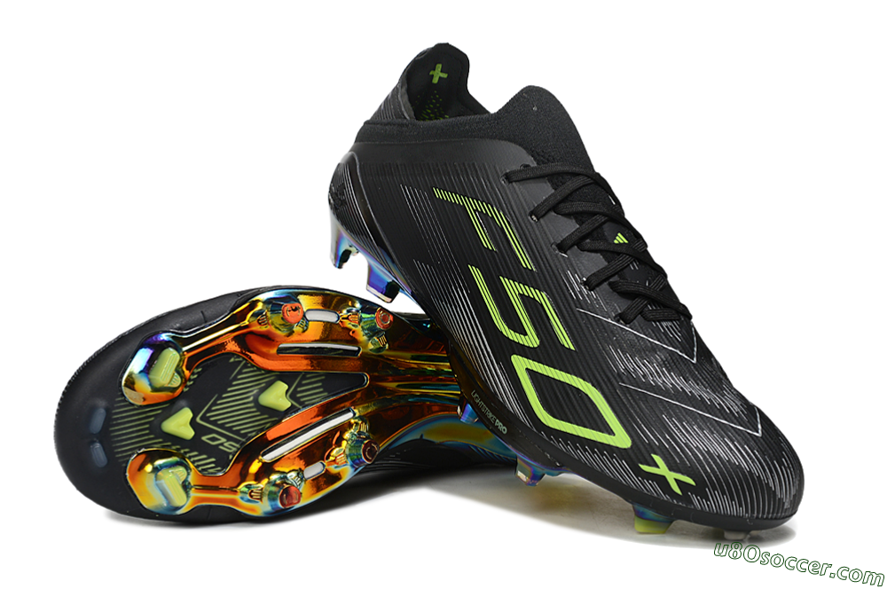 Adidas F50+ Lightstrike Pro FG Firm Ground Soccer Cleats - Black/Silver/Yellow 3