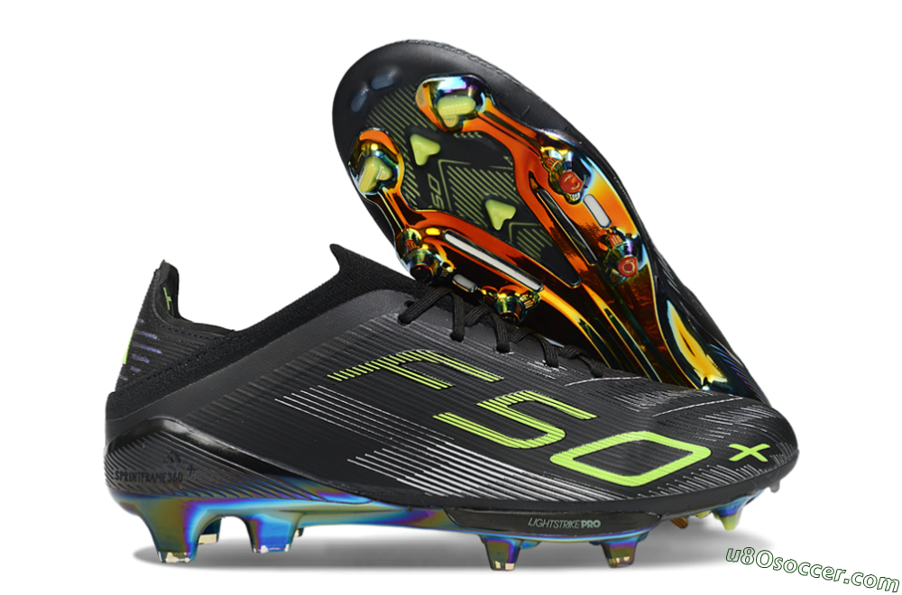 Adidas F50+ Lightstrike Pro FG Firm Ground Soccer Cleats - Black/Silver/Yellow 1