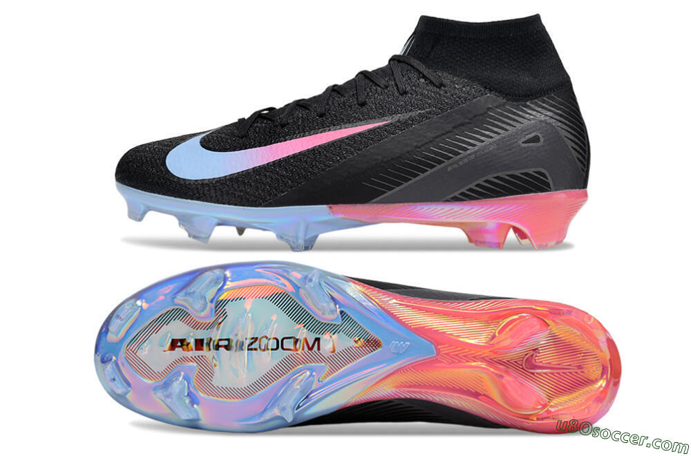 Nike Air Zoom Mercurial Superfly 10 Elite FG Firm Ground Soccer Cleats - Black/Blue/Pink 0