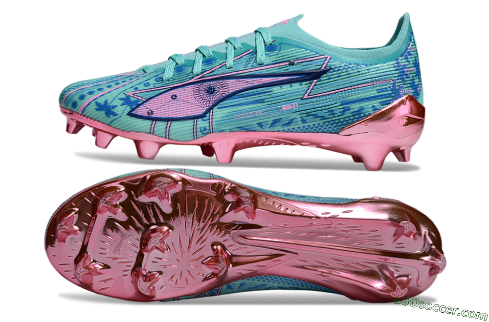 Puma Ultra Ultimate FG Firm Ground Soccer Cleats - Jade/Blue/Pink 0