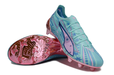 Puma Ultra Ultimate FG Firm Ground Soccer Cleats - Jade/Blue/Pink