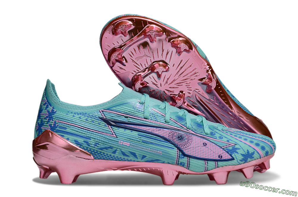 Puma Ultra Ultimate FG Firm Ground Soccer Cleats - Jade/Blue/Pink 1