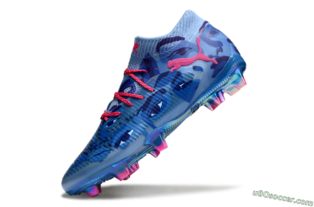 Puma Future 8 Ultimate FG Firm Ground Soccer Cleats - Blue/Pink/Gold 5