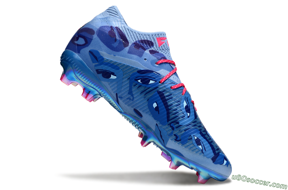 Puma Future 8 Ultimate FG Firm Ground Soccer Cleats - Blue/Pink/Gold 4