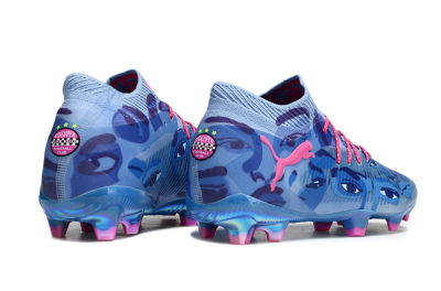 Puma Future 8 Ultimate FG Firm Ground Soccer Cleats - Blue/Pink/Gold