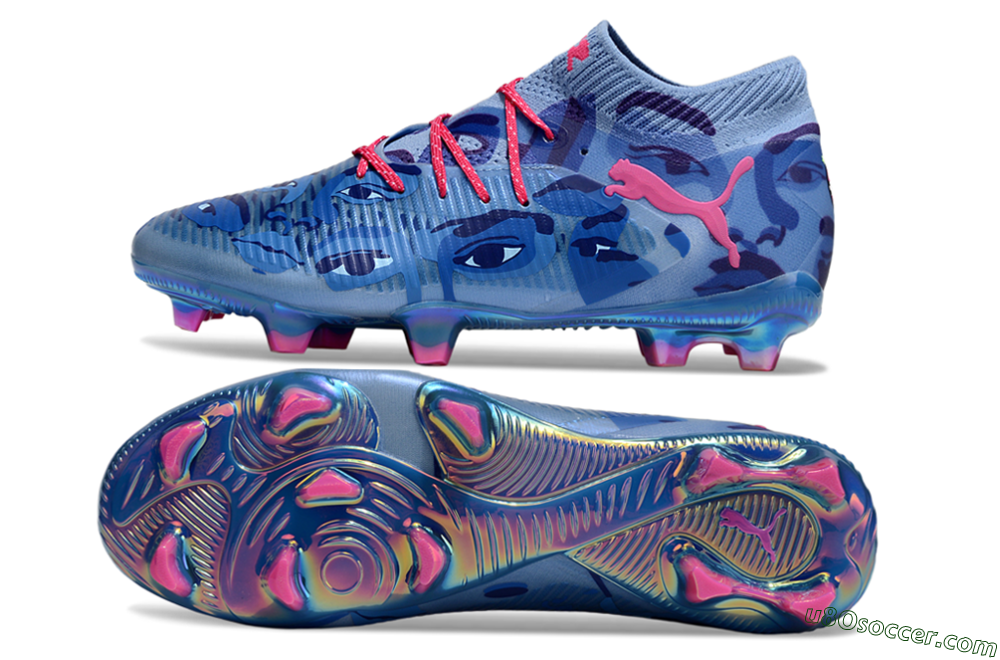 Puma Future 8 Ultimate FG Firm Ground Soccer Cleats - Blue/Pink/Gold 0