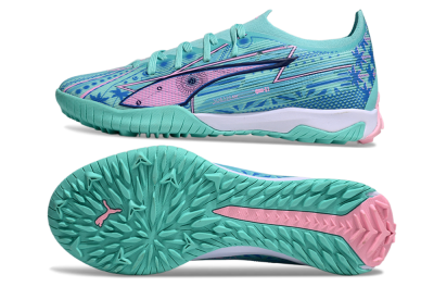 Puma Ultra Ultimate TF Artificial Turf Soccer Shoes - Jade/Blue/Pink