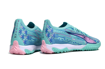 Puma Ultra Ultimate TF Artificial Turf Soccer Shoes - Jade/Blue/Pink