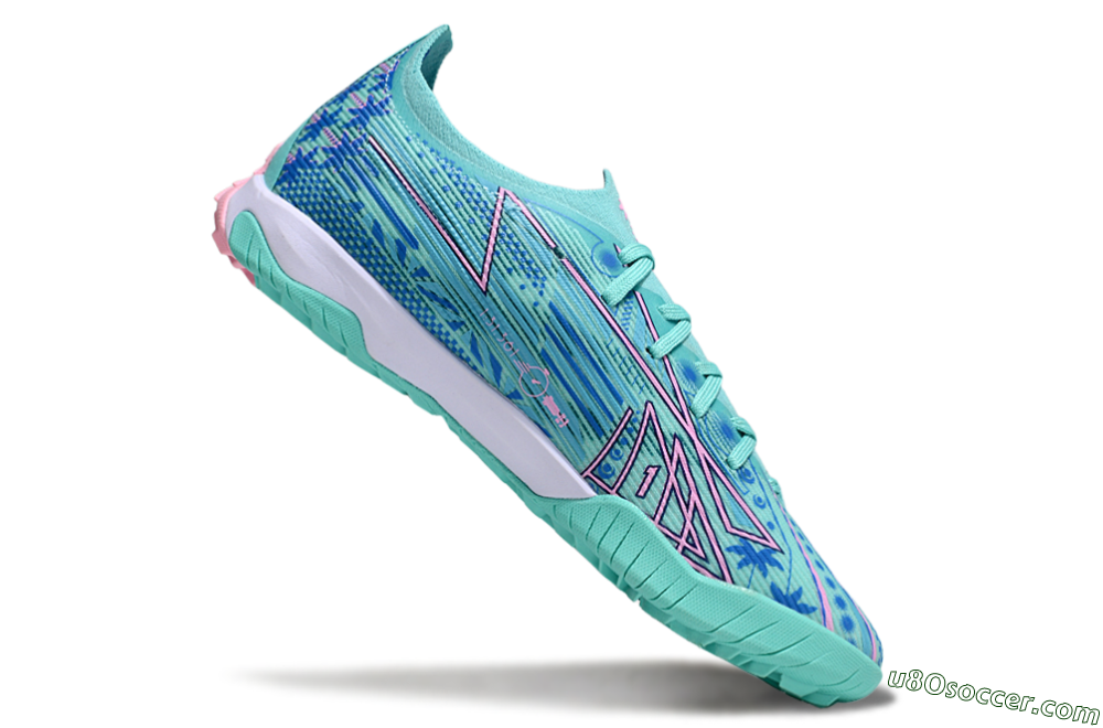 Puma Ultra Ultimate TF Artificial Turf Soccer Shoes - Jade/Blue/Pink 4