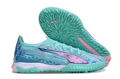 Puma Ultra Ultimate TF Artificial Turf Soccer Shoes - Jade/Blue/Pink