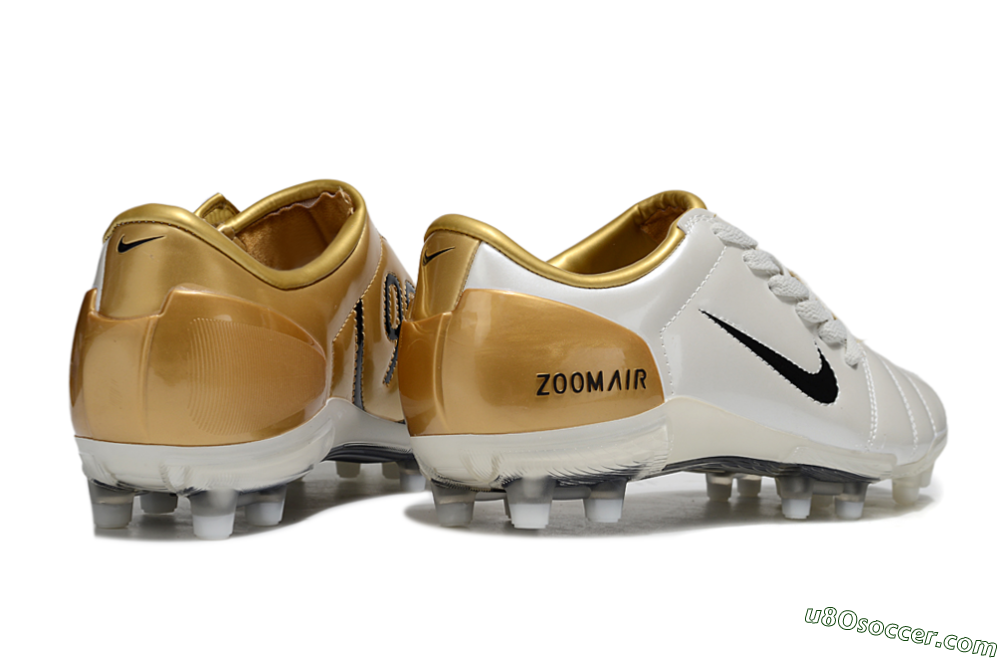 Nike Air Zoom Total 90 III FG Firm Ground Soccer Cleats - White/Black/Gold 6