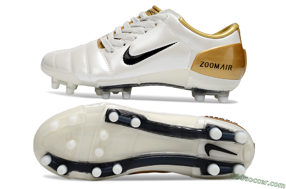 Nike Air Zoom Total 90 III FG Firm Ground Soccer Cleats - White/Black/Gold 0
