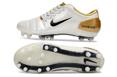 Nike Air Zoom Total 90 III FG Firm Ground Soccer Cleats - White/Black/Gold