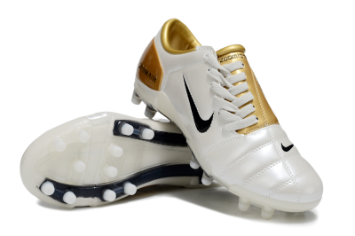 Nike Air Zoom Total 90 III FG Firm Ground Soccer Cleats - White/Black/Gold