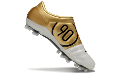 Nike Air Zoom Total 90 III FG Firm Ground Soccer Cleats - White/Black/Gold
