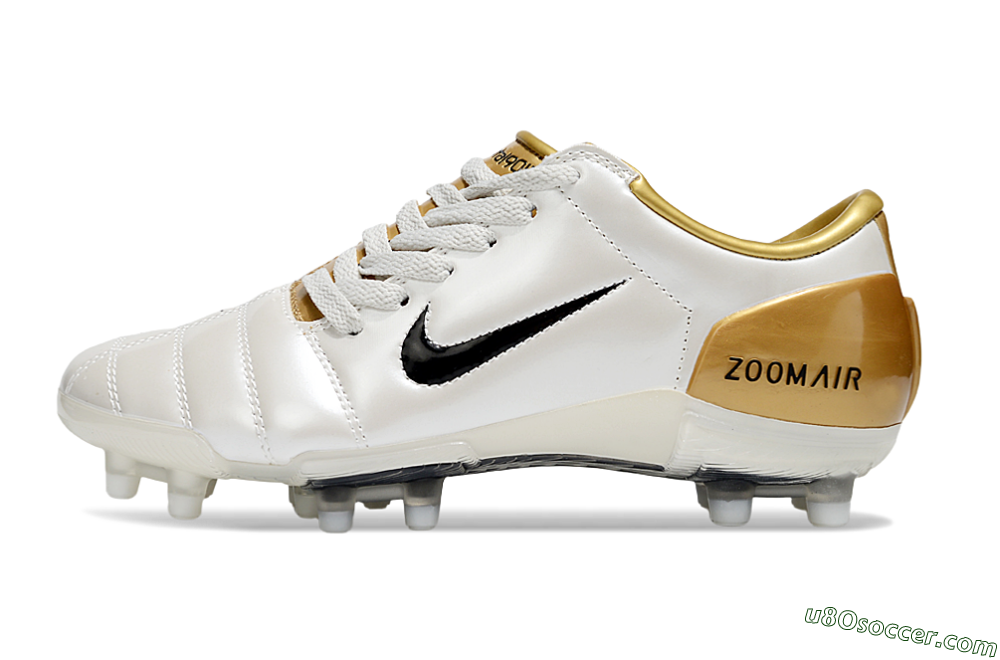 Nike Air Zoom Total 90 III FG Firm Ground Soccer Cleats - White/Black/Gold 2