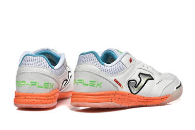 Joma Top Flex IC Indoor & Futsal Soccer Shoes - White/Silver/Red