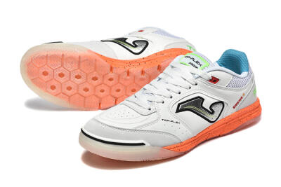 Joma Top Flex IC Indoor & Futsal Soccer Shoes - White/Silver/Red