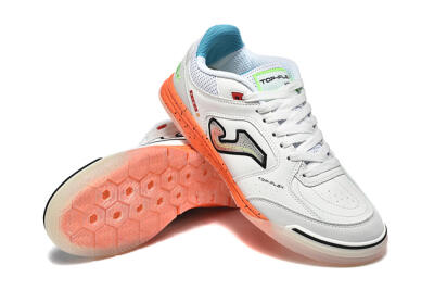 Joma Top Flex IC Indoor & Futsal Soccer Shoes - White/Silver/Red