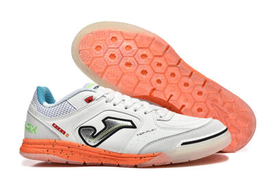 Joma Top Flex IC Indoor & Futsal Soccer Shoes - White/Silver/Red