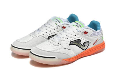 Joma Top Flex IC Indoor & Futsal Soccer Shoes - White/Silver/Red