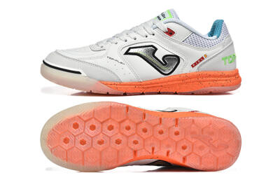 Joma Top Flex IC Indoor & Futsal Soccer Shoes - White/Silver/Red