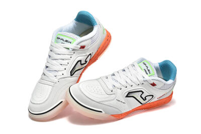 Joma Top Flex IC Indoor & Futsal Soccer Shoes - White/Silver/Red
