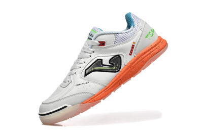 Joma Top Flex IC Indoor & Futsal Soccer Shoes - White/Silver/Red