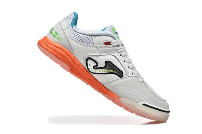 Joma Top Flex IC Indoor & Futsal Soccer Shoes - White/Silver/Red