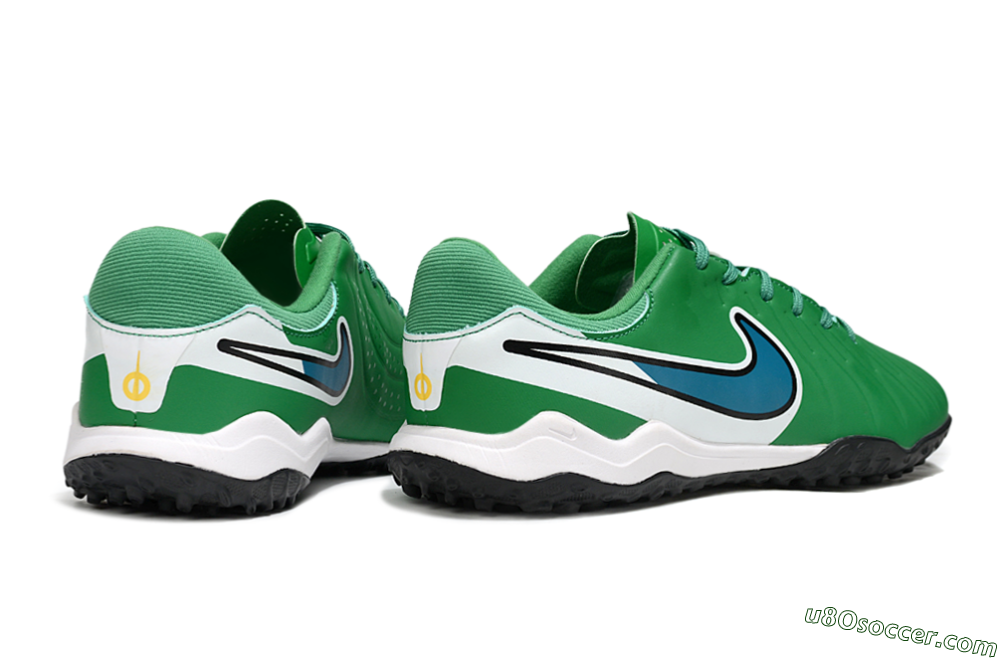 Nike Tiempo Legend 10 Elite TF Artificial Turf Soccer Shoes - Green/Blue/White 6