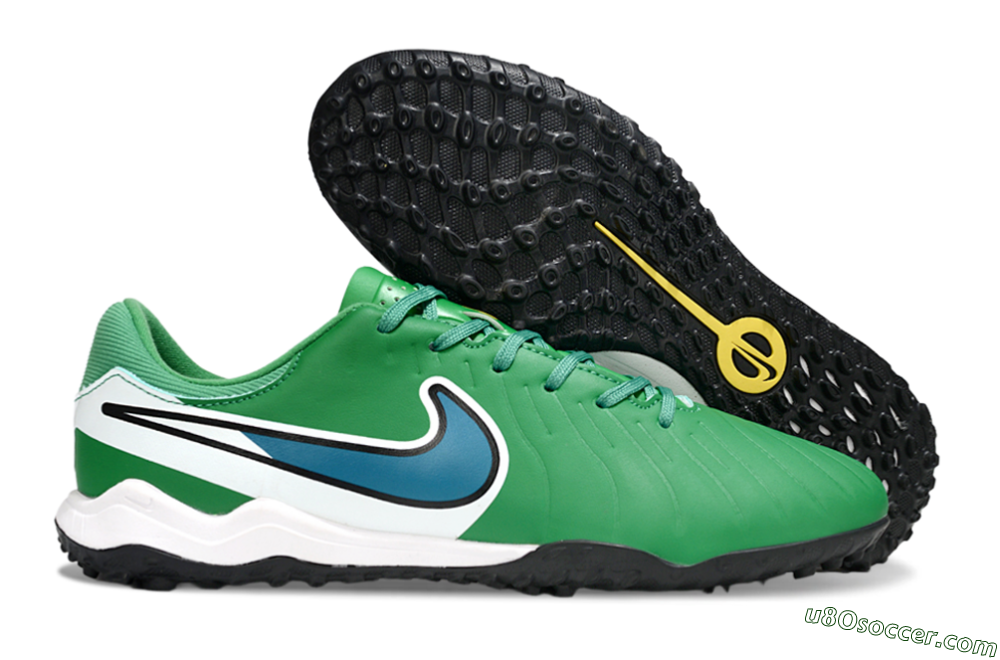 Nike Tiempo Legend 10 Elite TF Artificial Turf Soccer Shoes - Green/Blue/White 1