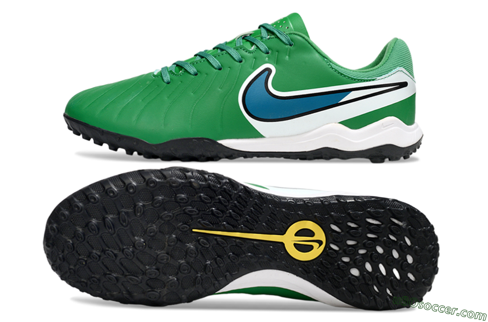 Nike Tiempo Legend 10 Elite TF Artificial Turf Soccer Shoes - Green/Blue/White 0
