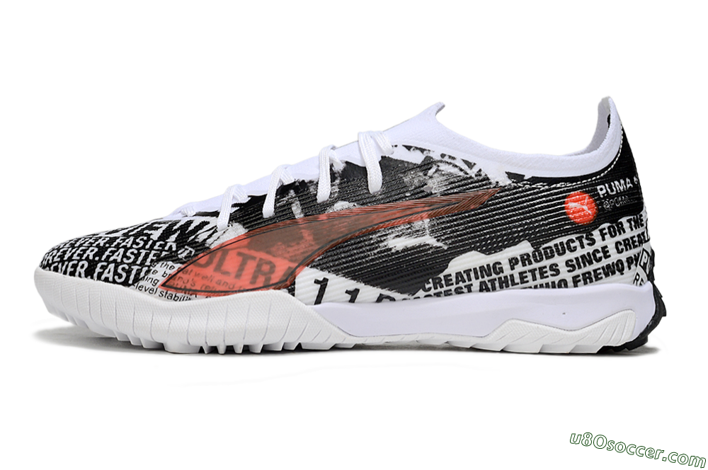 Puma Ultra Ultimate TF Artificial Turf Soccer Shoes - Black/White/Red 2