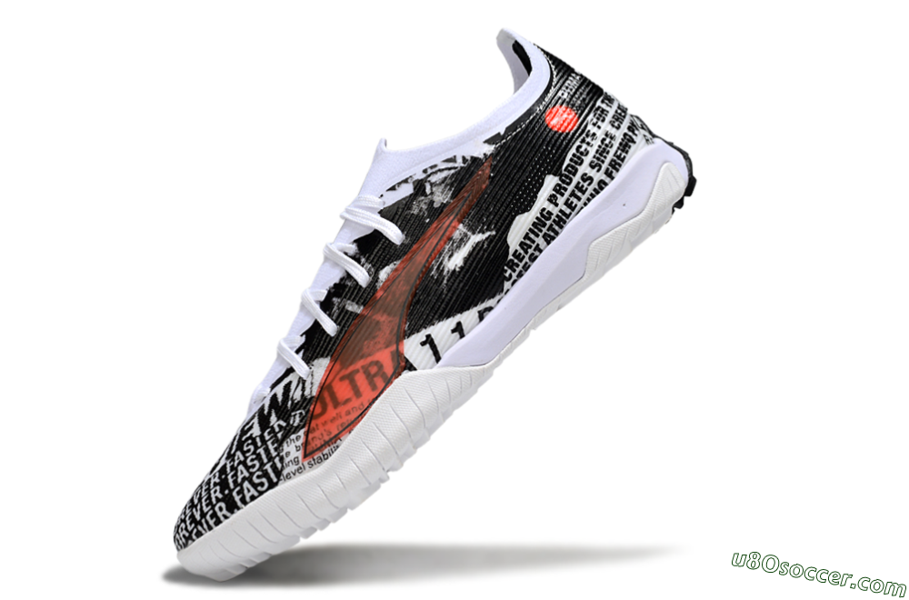 Puma Ultra Ultimate TF Artificial Turf Soccer Shoes - Black/White/Red 5
