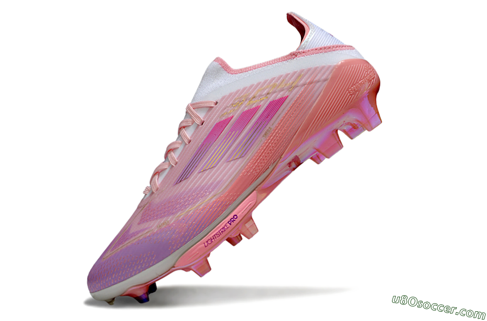 Adidas F50 Lightstrike Pro FG Firm Ground Soccer Cleats - Pink/Purple/Gold 6