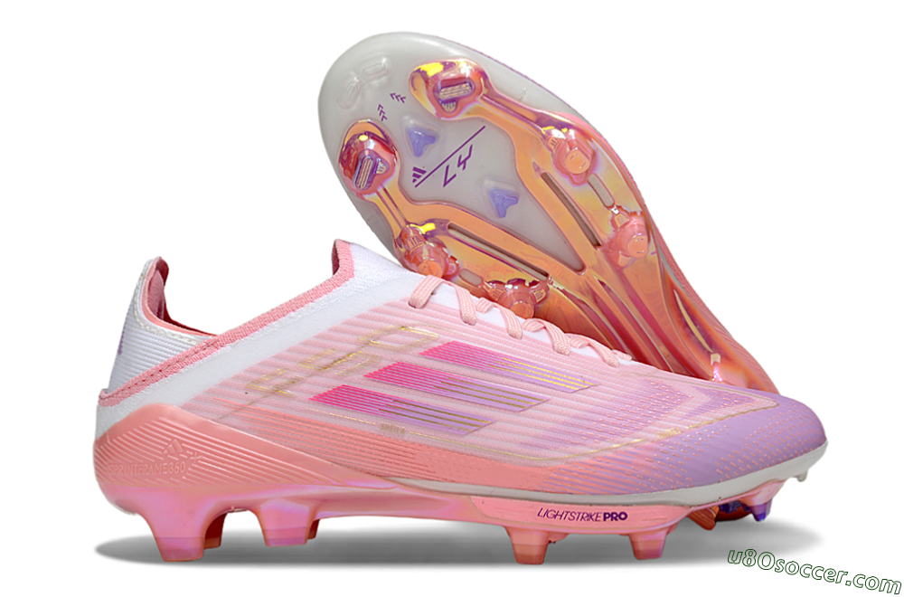 Adidas F50 Lightstrike Pro FG Firm Ground Soccer Cleats - Pink/Purple/Gold 1