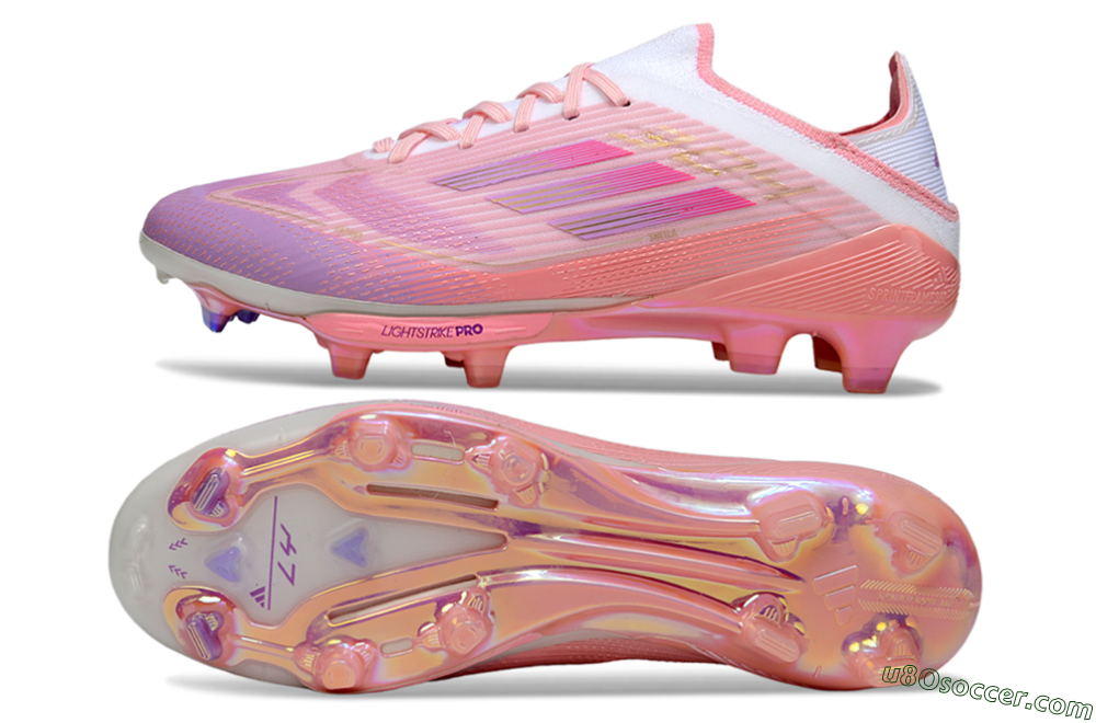 Adidas F50 Lightstrike Pro FG Firm Ground Soccer Cleats - Pink/Purple/Gold 0