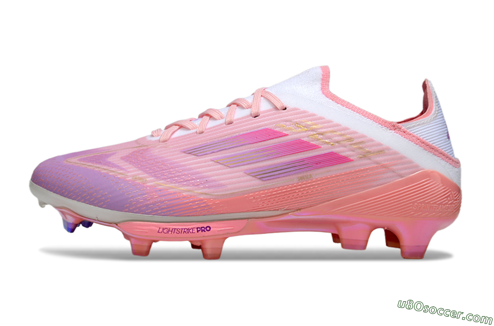 Adidas F50 Lightstrike Pro FG Firm Ground Soccer Cleats - Pink/Purple/Gold 2