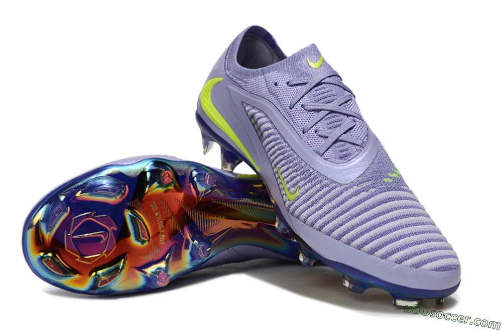 Nike Phantom 6 Elite Low FG Firm Ground Soccer Cleats - Purple/Yellow/Gold 3
