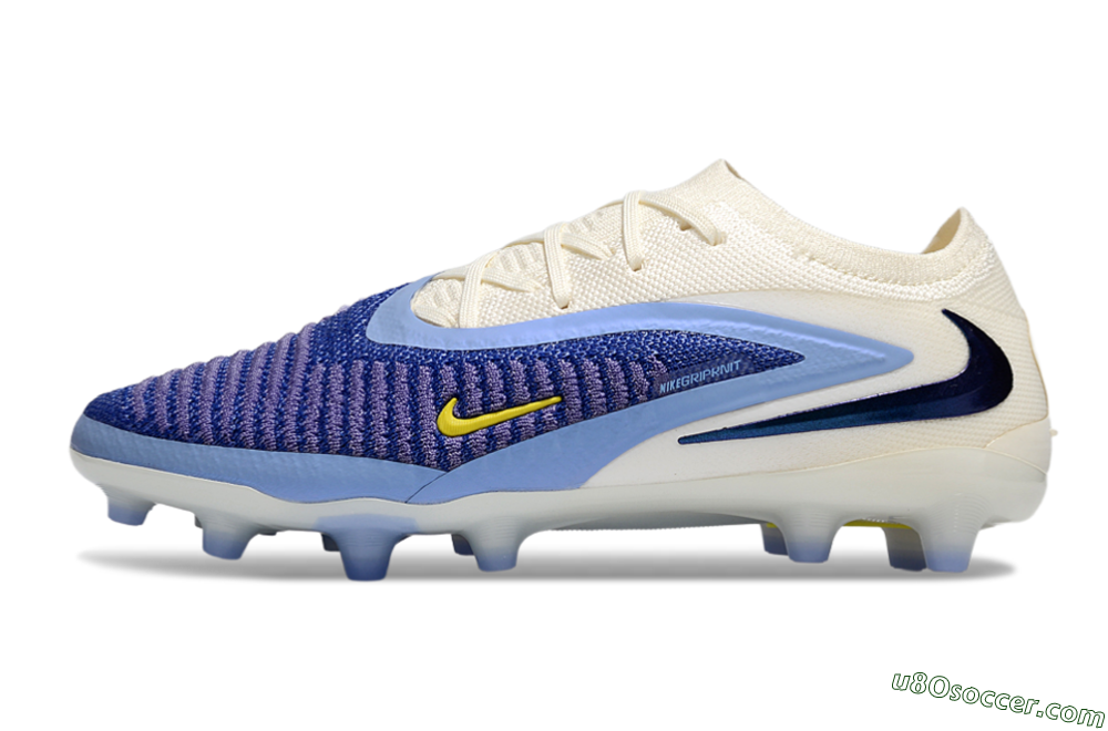 Nike Phantom 6 Elite Low FG Firm Ground Soccer Cleats - Blue/White/Yellow 2