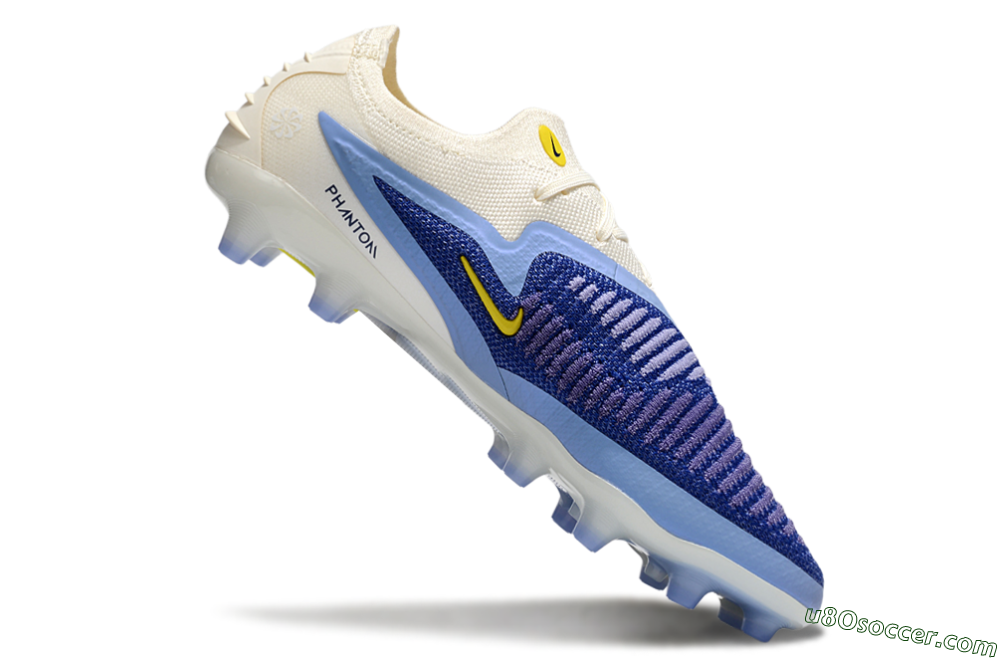 Nike Phantom 6 Elite Low FG Firm Ground Soccer Cleats - Blue/White/Yellow 4